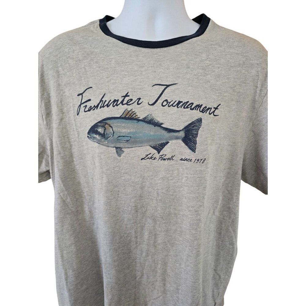 Vintage Chaps Freshwater Tournament T-Shirt XL Gray Short Sleeve Lake Powell 197